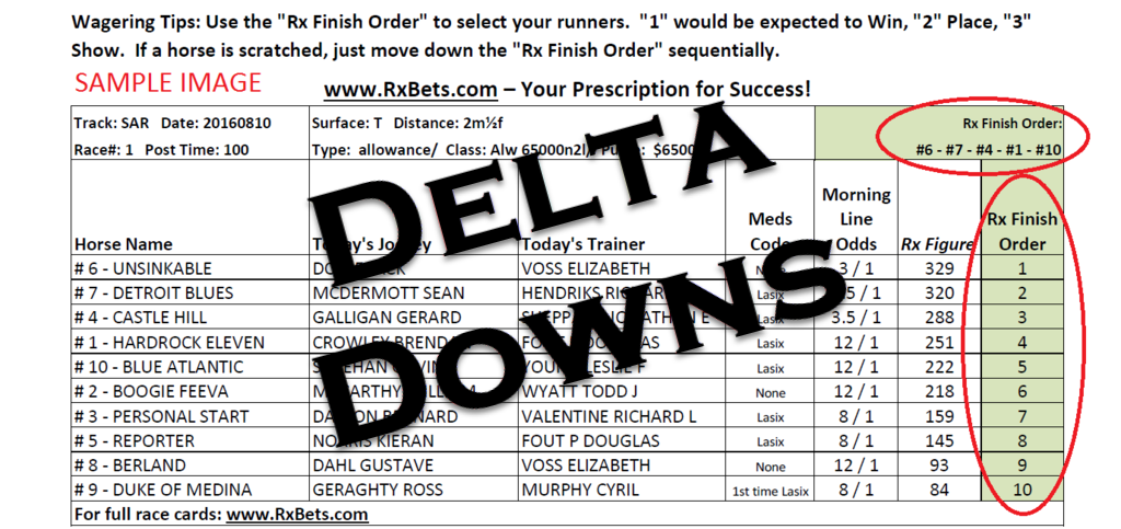 10/16/25 - Delta Downs - Daily Selection Report
