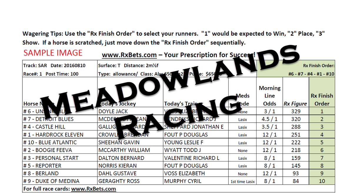 09/19/26 - Meadowlands Racing TB - Daily Selection Report