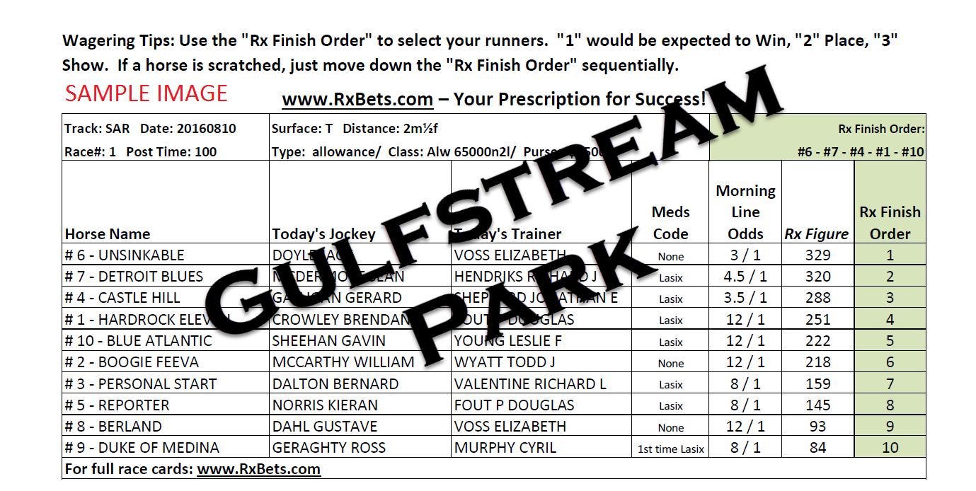 09/14/25 - Gulfstream - Daily Selection Report