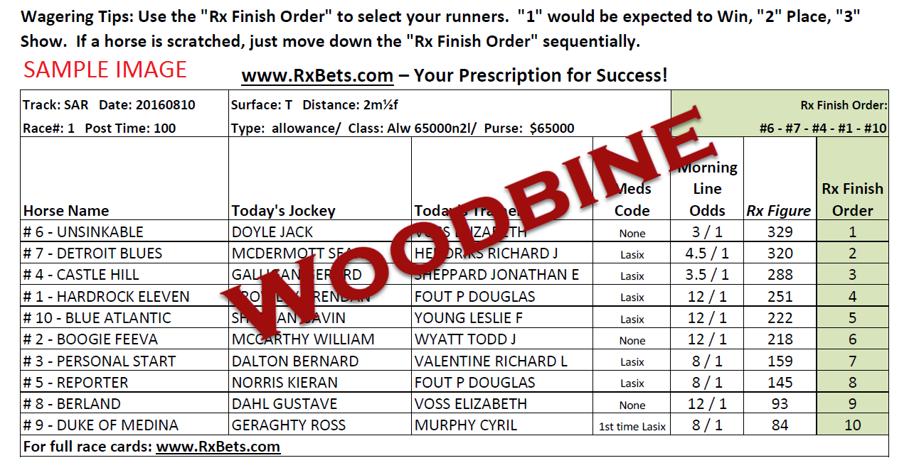09/14/25 - Woodbine - Daily Selection Report